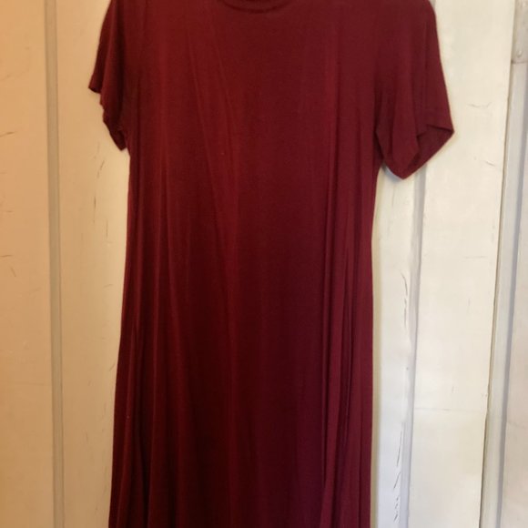 Red Tee Shirt Dress - Picture 2 of 3